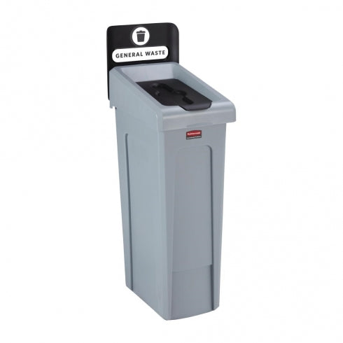 Rubbermaid Slim Jim Recycling Station 2007910 Billboard Black