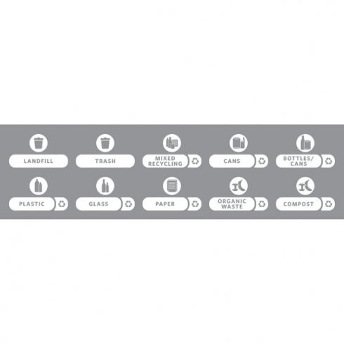Rubbermaid Slim Jim Recycling Station 2007921 Label Kit English