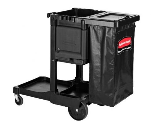 Rubbermaid Executive 1861430 Cleaning Cart with Locking Cabinet Trash Cover