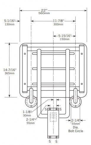 BOBRICK B5192 Folding Shower Dressing Seat