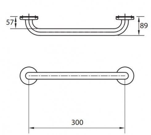 RBA Toilet Grab Rail Set 40 Degree 850 x 700mm