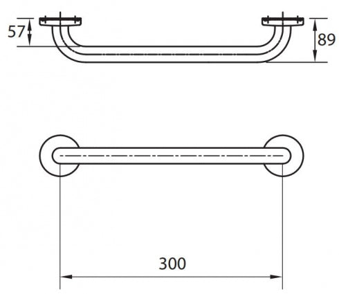 RBA Toilet Grab Rail Set 40 Degree 850 x 700mm