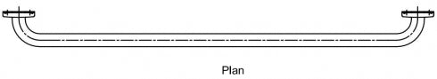RBA Ambulant RBA4040 Toilet Grab Rail 40 Degree 700 x 450mm