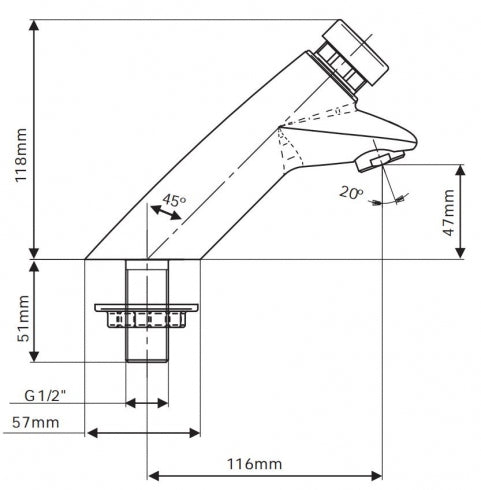 RBA Inox RBA1083 Self Closing Tap 6 Star