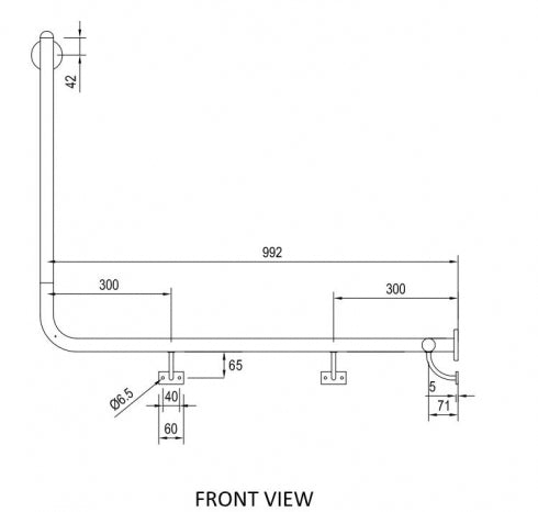 RBA Raffaello RBA4601 2 Wall Grab Rail Wraparound Accessible