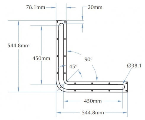 Bradley Security SA72BP Ambulant Grab Rail Anti-Ligature