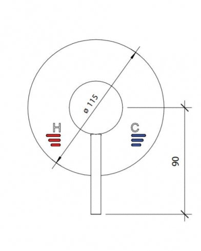 RBA Aska Shower Mixer Round Plate