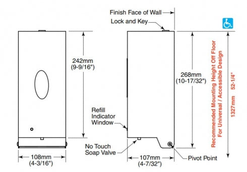 BOBRICK B2012 Automatic Liquid Soap Dispenser
