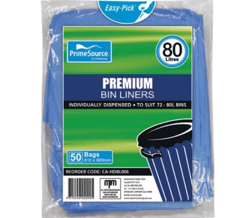 Primesource Easy-Pick Garbage Bags 80L