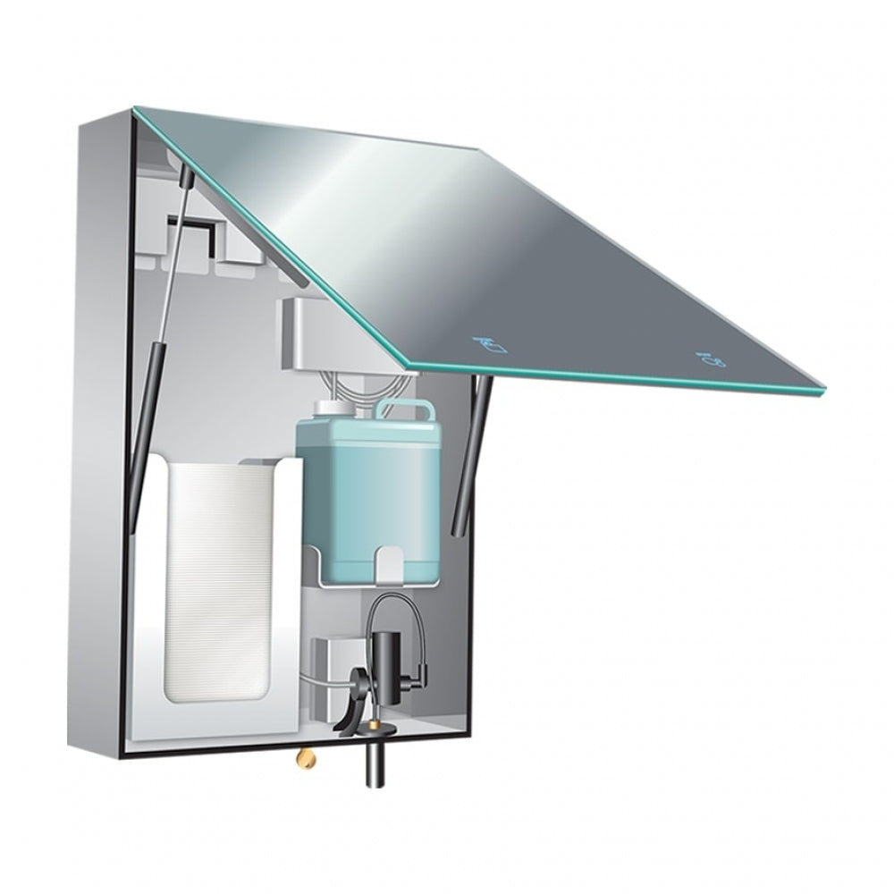 JD MACDONALD Velare Behind The Mirror Cabinet with Mirror Foam Dispenser and Towel Dispenser