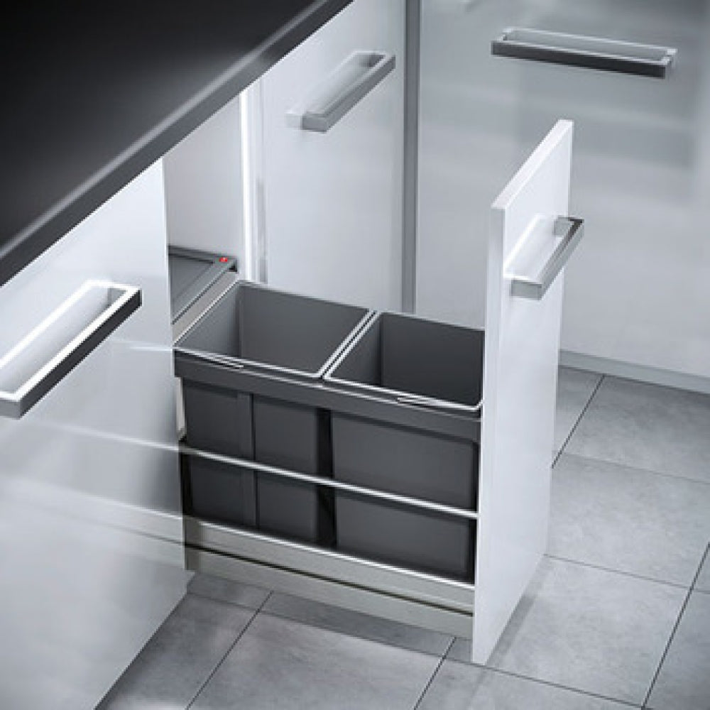 Hafele Hailo Tandem AntiBak Waste Bin 2 x 15L Antibacterial
