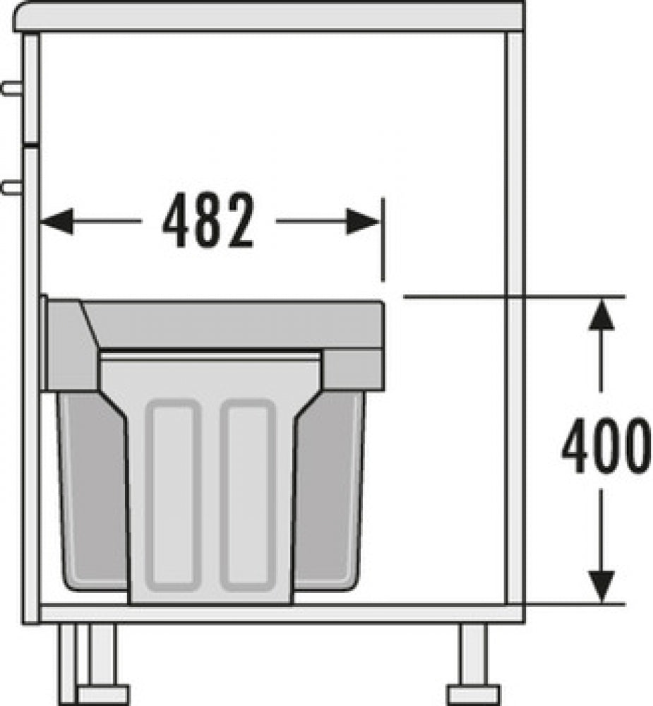 Hafele Hailo Tandem AntiBak Waste Bin 2 x 15L Antibacterial