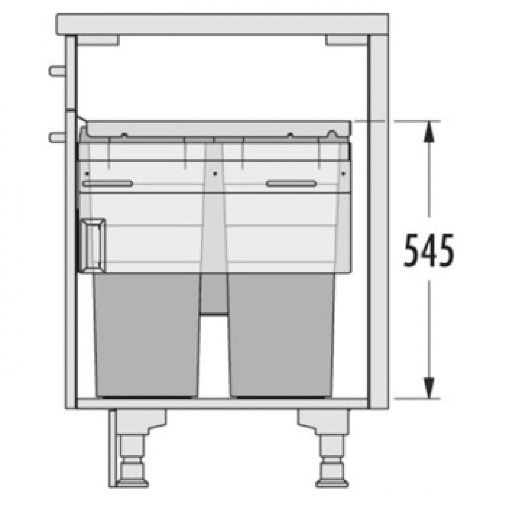 Hafele Hailo Euro Cargo ST45 Waste Bin 2 x 38L
