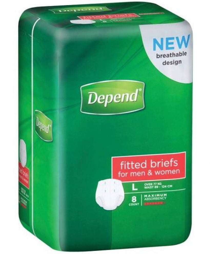 Depend Normal Briefs Unisex L
