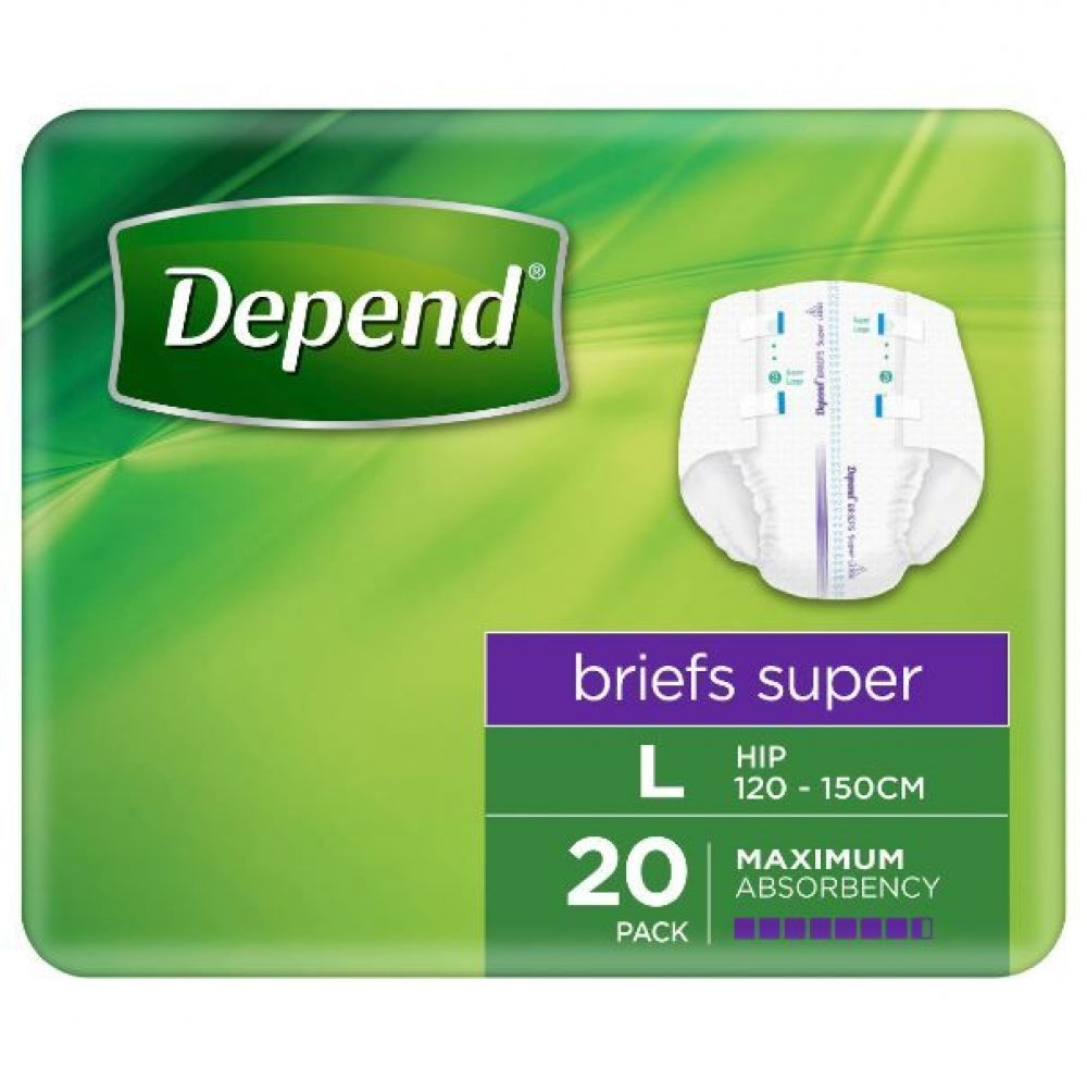 Depend Super Fitted Briefs Unisex L