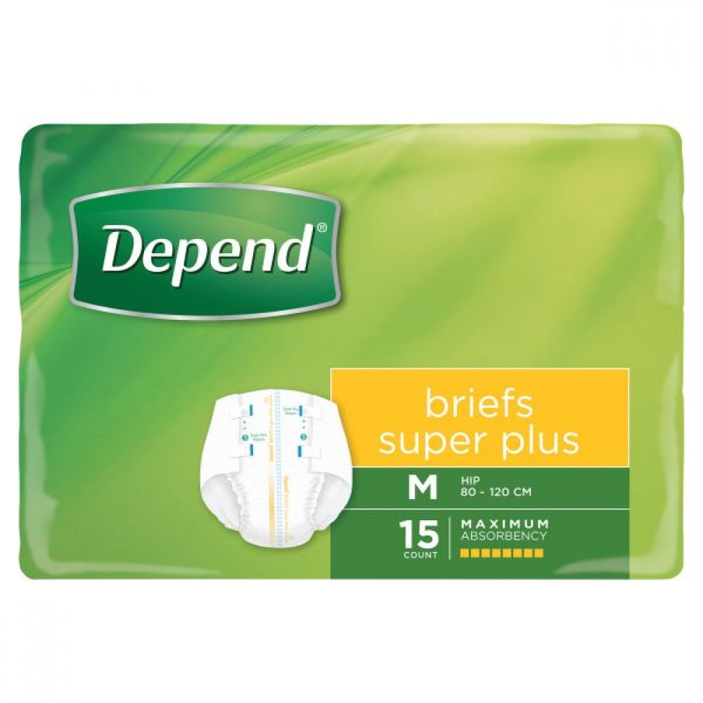 Depend Super Plus Fitted Briefs Unisex M