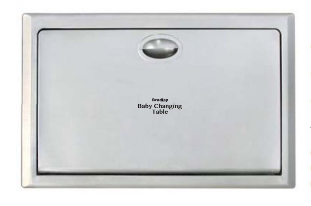 Bradley ICN-962 Baby Change Table Horizontal Recessed