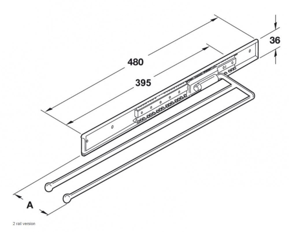 Hafele Arena Classic 3-Arm Tea Towel Rail Extendable