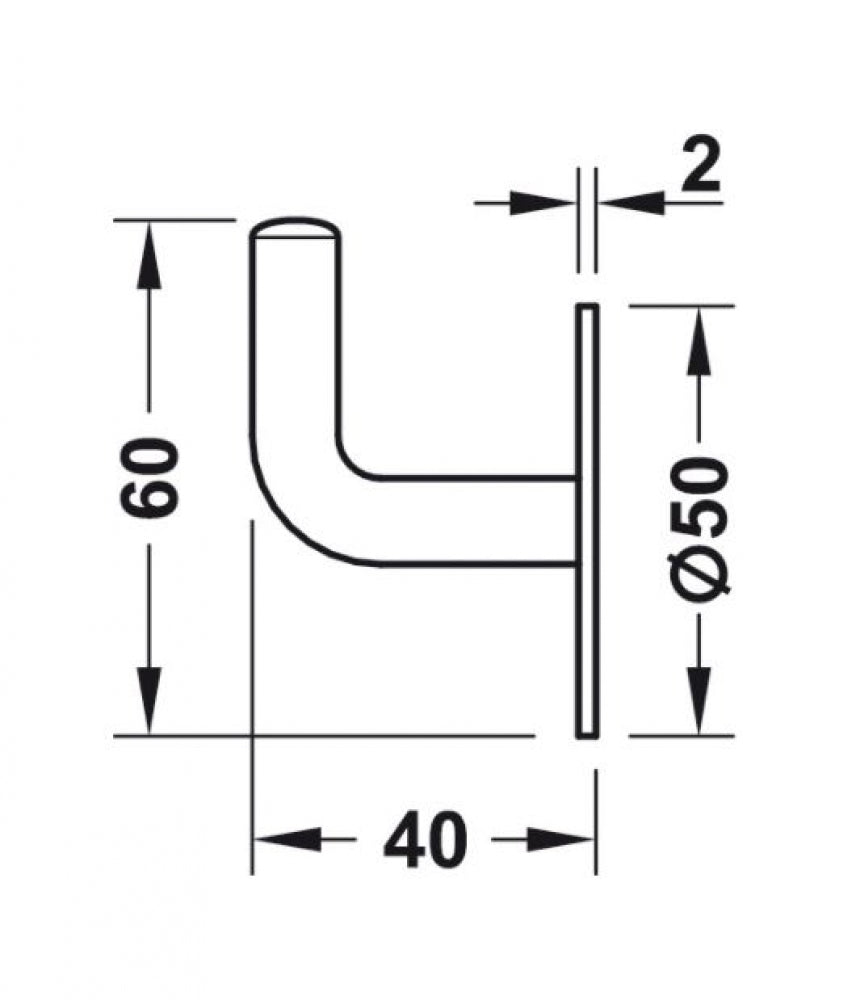 Hafele Wardrobe Coat Hook Single
