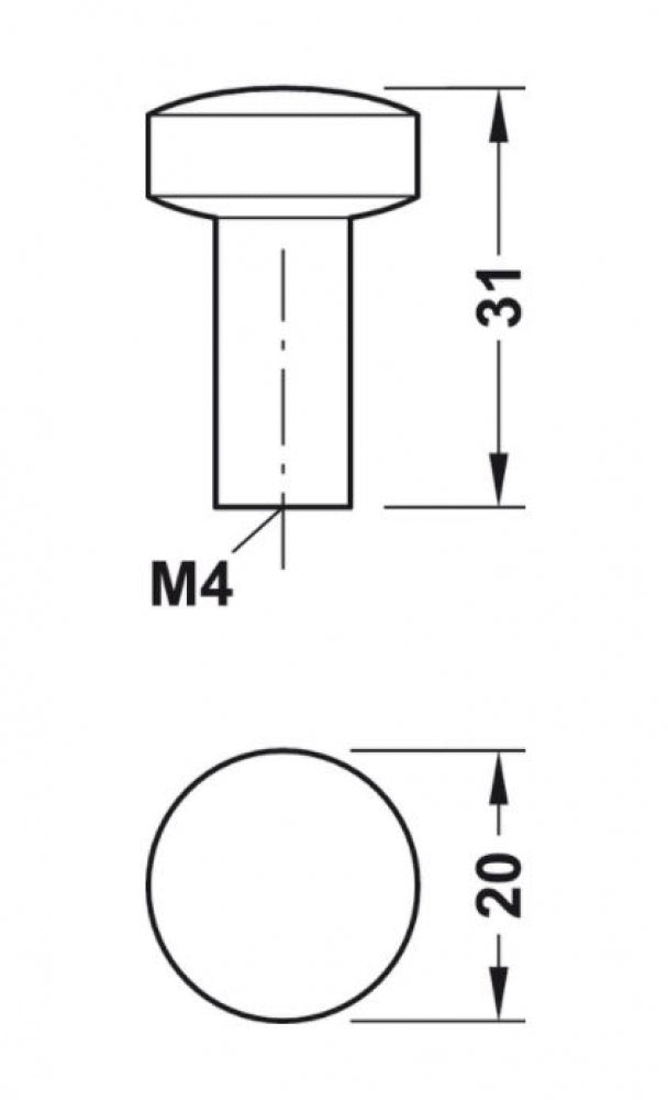 Hafele Studio Furniture Knob Round