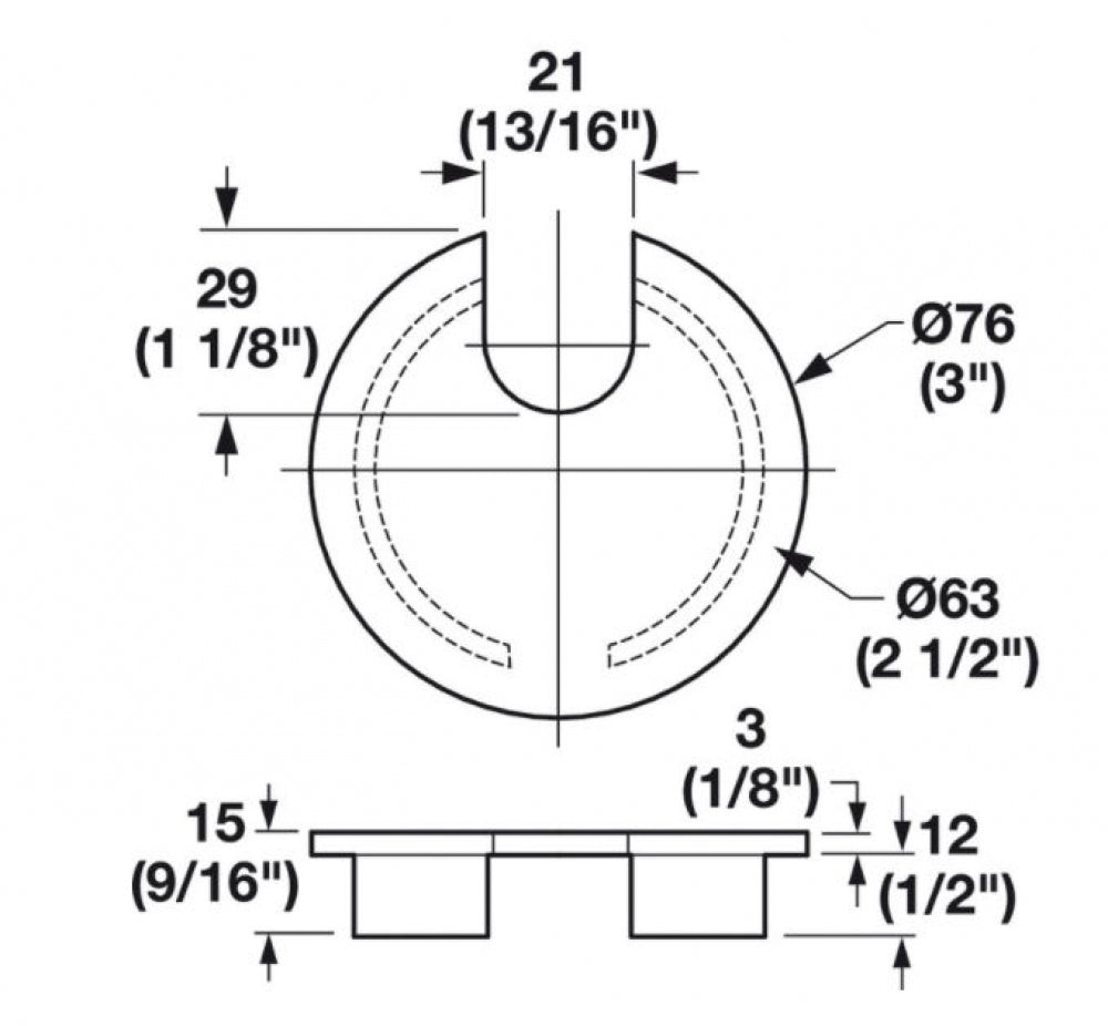 Hafele Office Cable Outlet Round