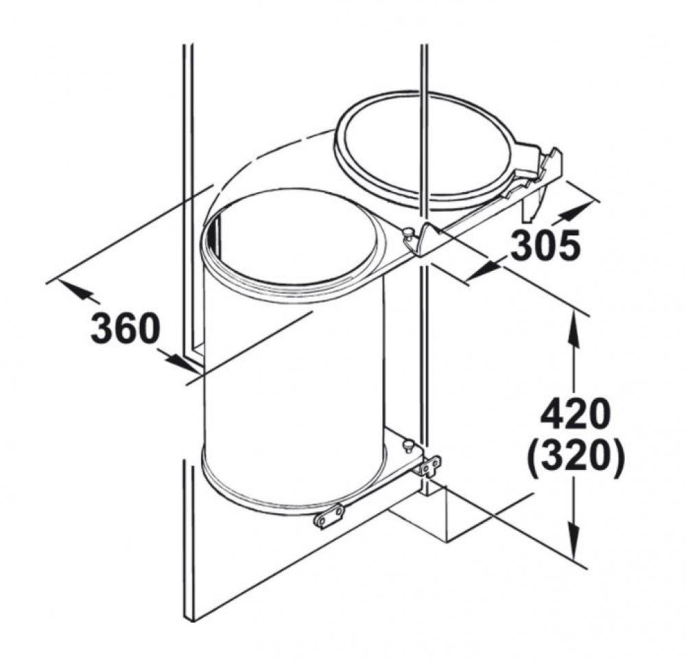 Hafele Hailo Big Box 20 Waste Bin 20L for Hinged Panel