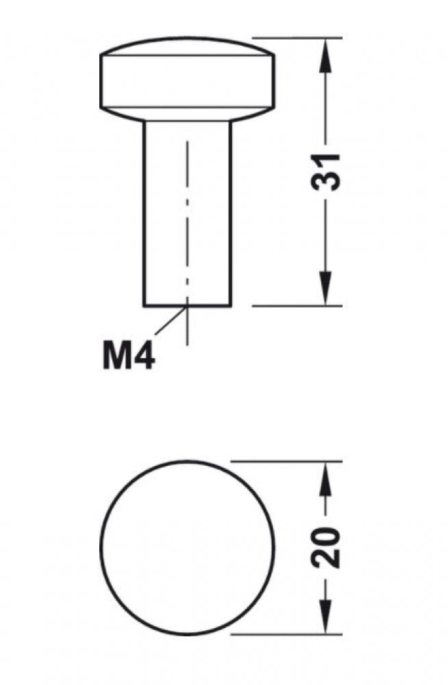Hafele Studio Furniture Knob Round