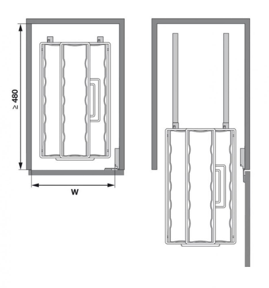Hafele Kessebohmer Portero Cleaning Pull-Out Storage Small