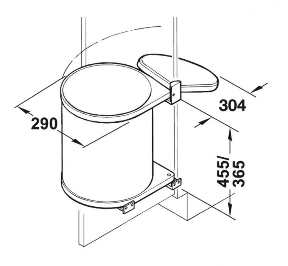 Hafele Hailo Mono Waste Bin Single 15L