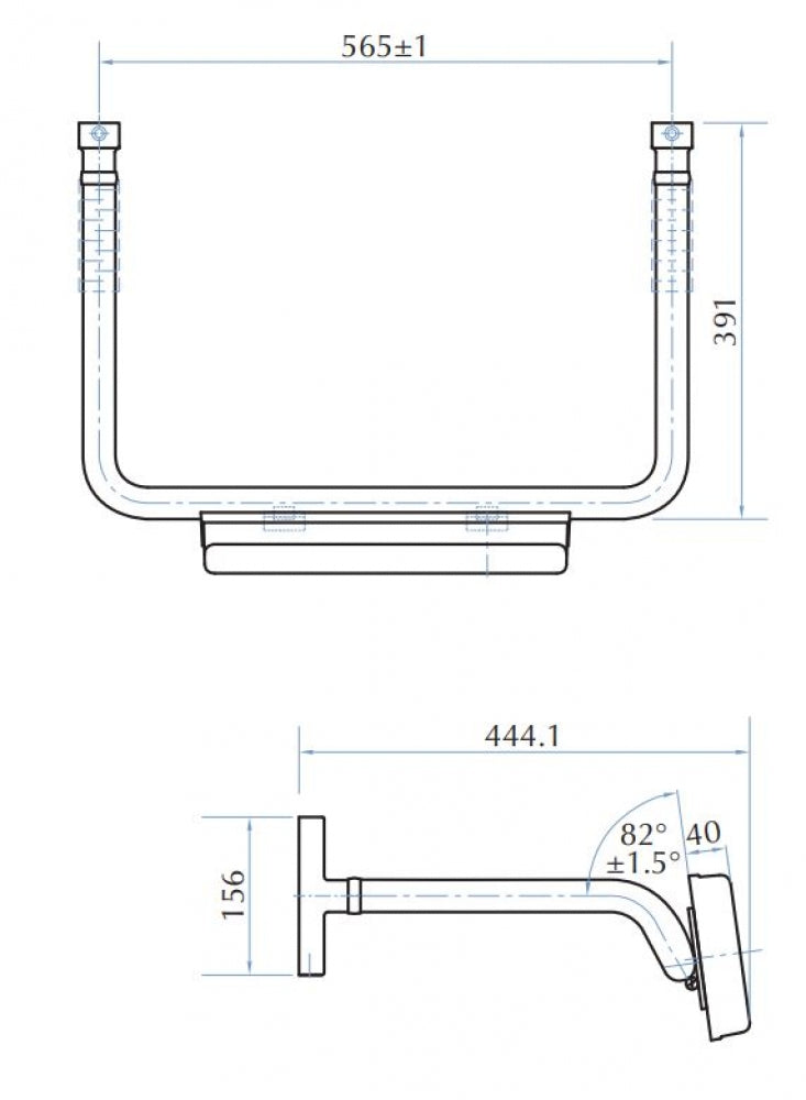 Bradley 9574 Toilet Backrest Padded