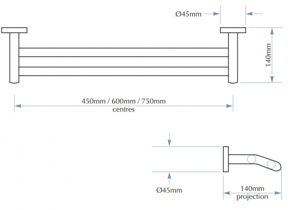 Bradley Tresor TS0262 Towel Rail Double