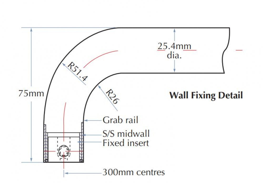 Bradley Regent R052 Bath Grab Rail