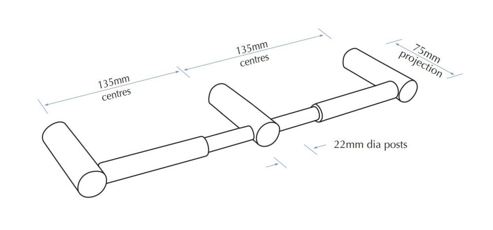 Bradley Regent R023-MB Double Toilet Roll Holder