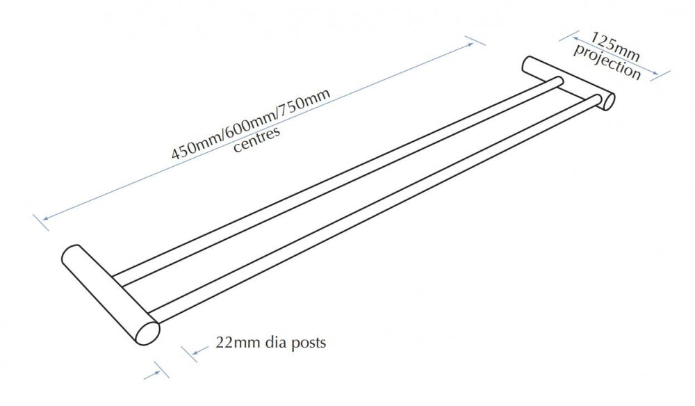 Bradley Regent R0262-MB Double Towel Rail