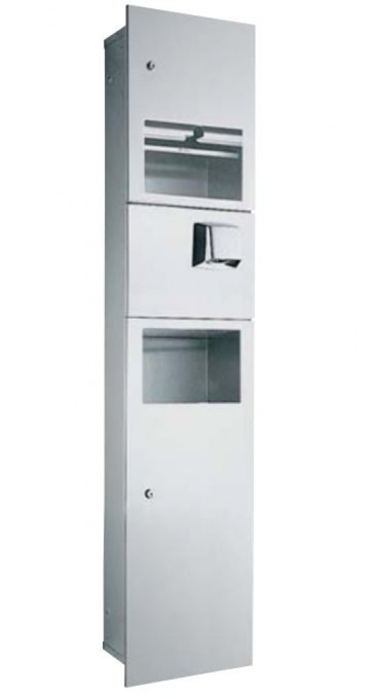 Bradley Contemporary 2937A 3-in-1 Combo Unit Paper Dispenser Hand Dryer and 25L Bin