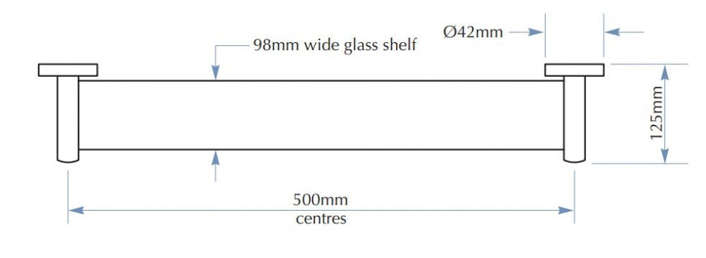 Bradley Tresor TS0941-MB Glass Shelf