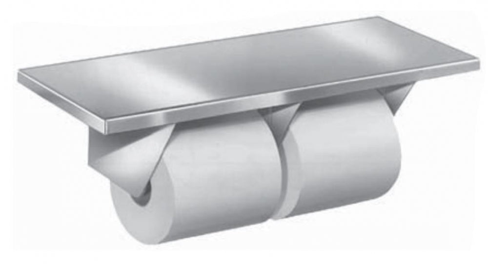 Bradley 5263 Double Toilet Roll Holder with Shelf
