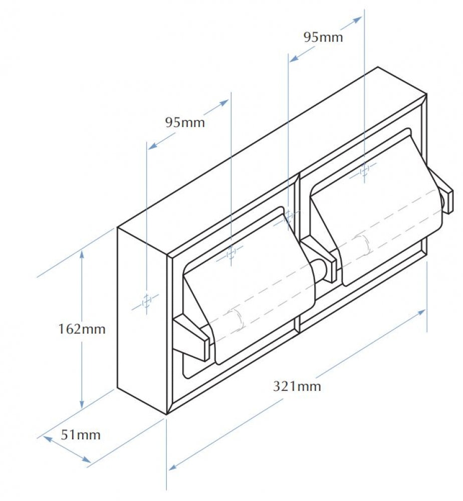 Bradley 5126 Double Toilet Roll Holder with Hoods