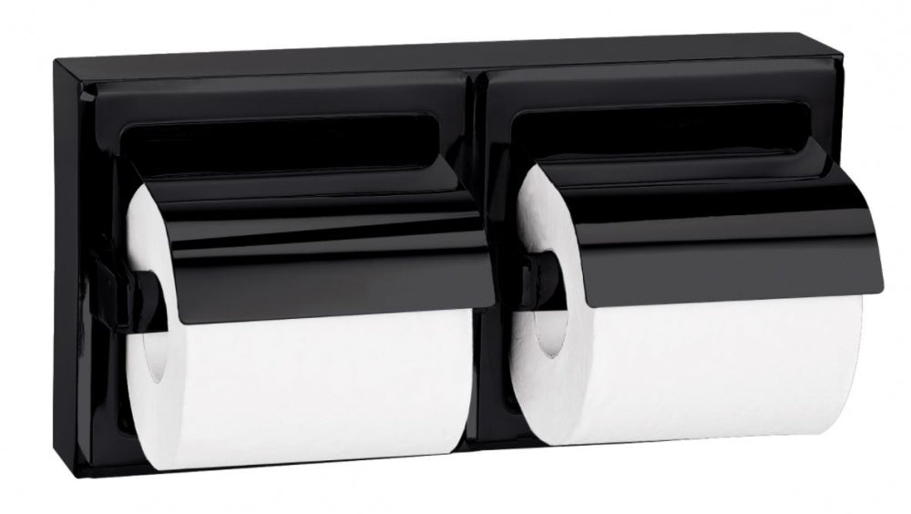 Bradley 5126-MB Double Toilet Roll Holder with Hoods