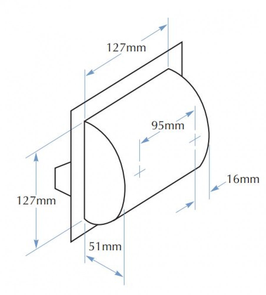 Bradley 5104 Single Toilet Roll Holder Recessed