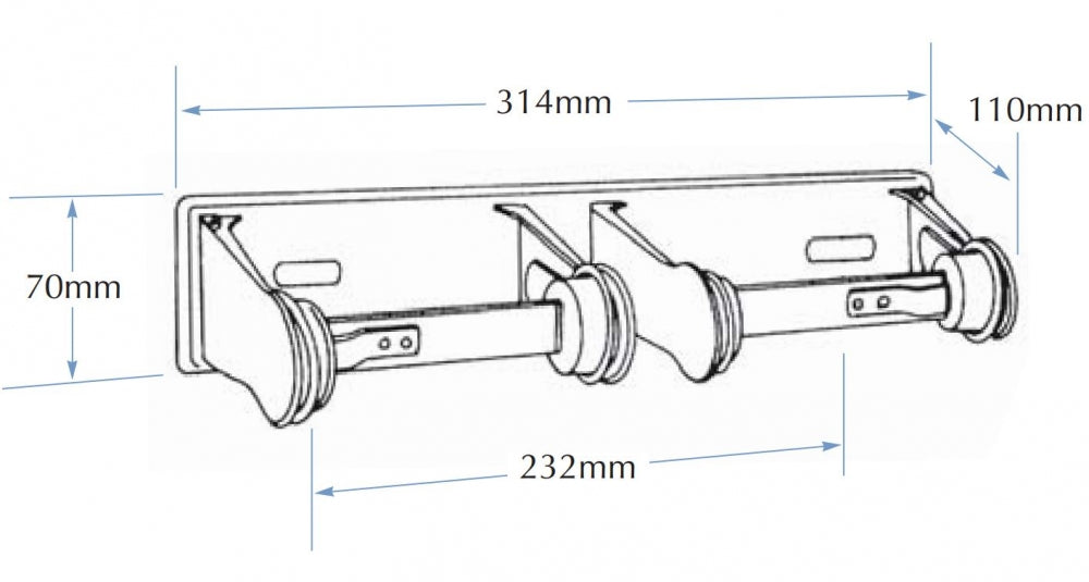 Bradley 5224 Double Toilet Roll Holder Anti-Theft