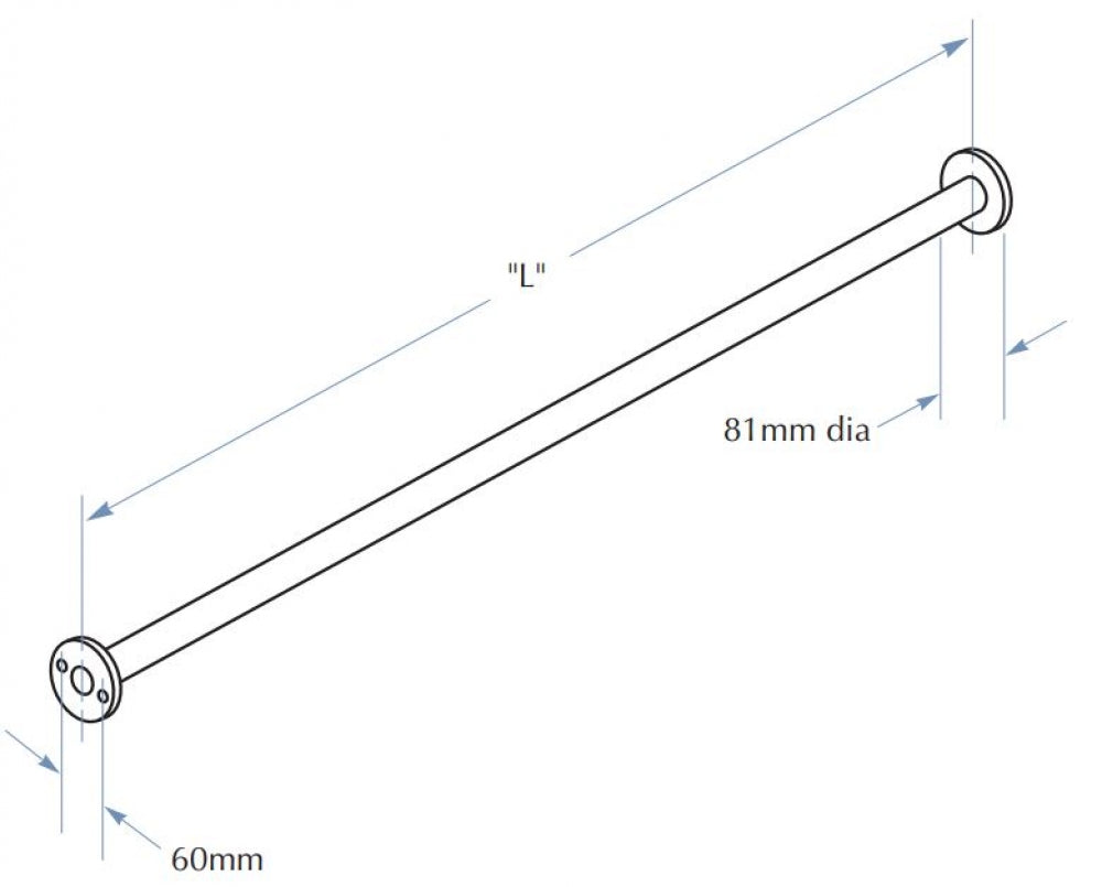 Bradley 9538 Straight Shower Curtain Rail Concealed Fix