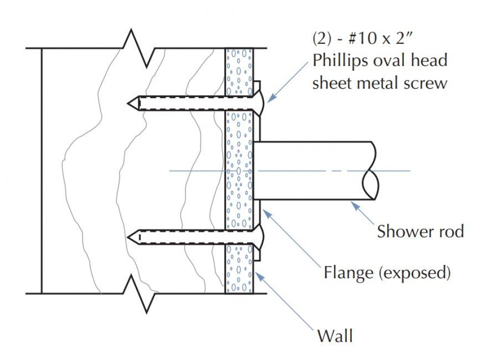 Bradley 953 Straight Shower Curtain Rail Exposed Fix
