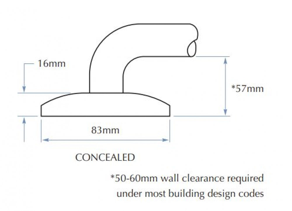 Bradley 832-MB Corner Toilet Grab Rail 90 Degree Left Hand