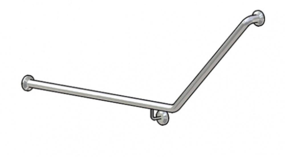 Bradley 832 Grab Rail Rear Wall 45 Degree Left Hand with Underslung