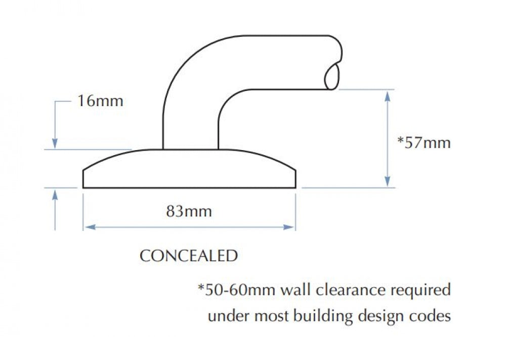 Bradley 832-MB Toilet Grab Rail 90 Degree Right Hand
