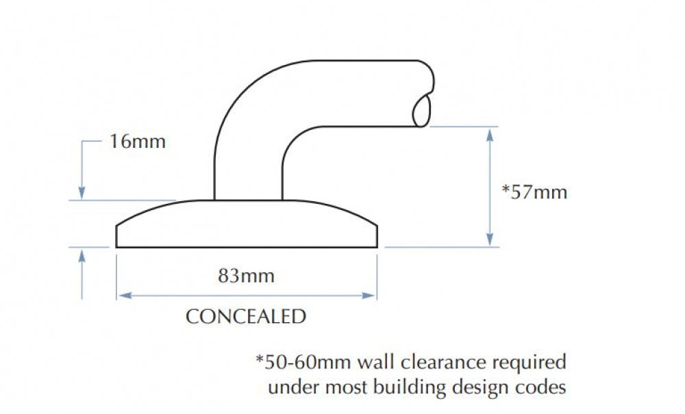 Bradley 832-MB Toilet Grab Rail Right Hand