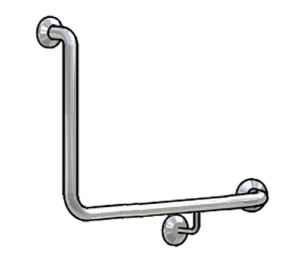 Bradley 832-2 Toilet Grab Rail 90 Degree Right Hand Peened Grip