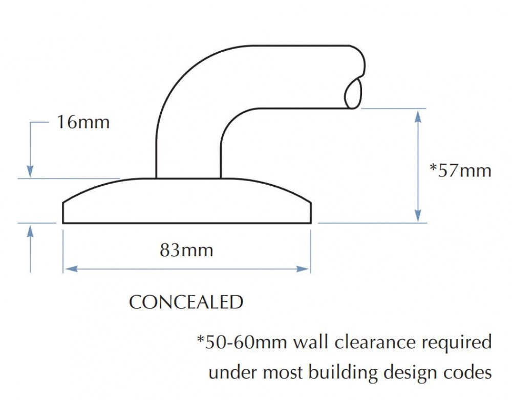 Bradley 832-MB Toilet Grab Rail 45 Degree Left Hand