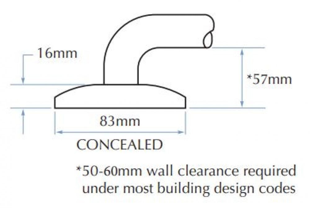 Bradley 832-038 Corner Grab Rail Right Hand